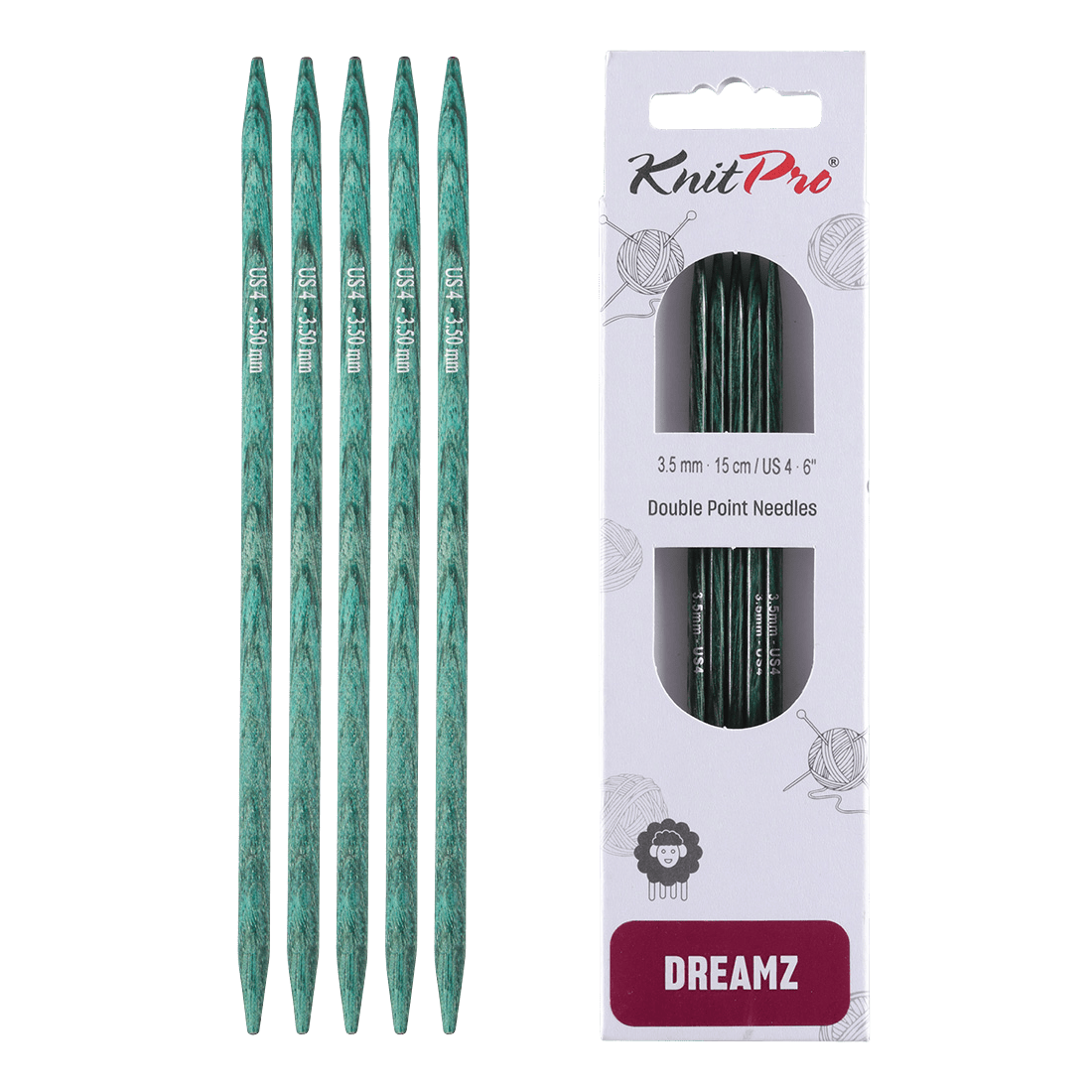 KnitPro Knitting Needles 20cm / 3.5mm KnitPro | Dreamz | Double Pointed Knitting Needles