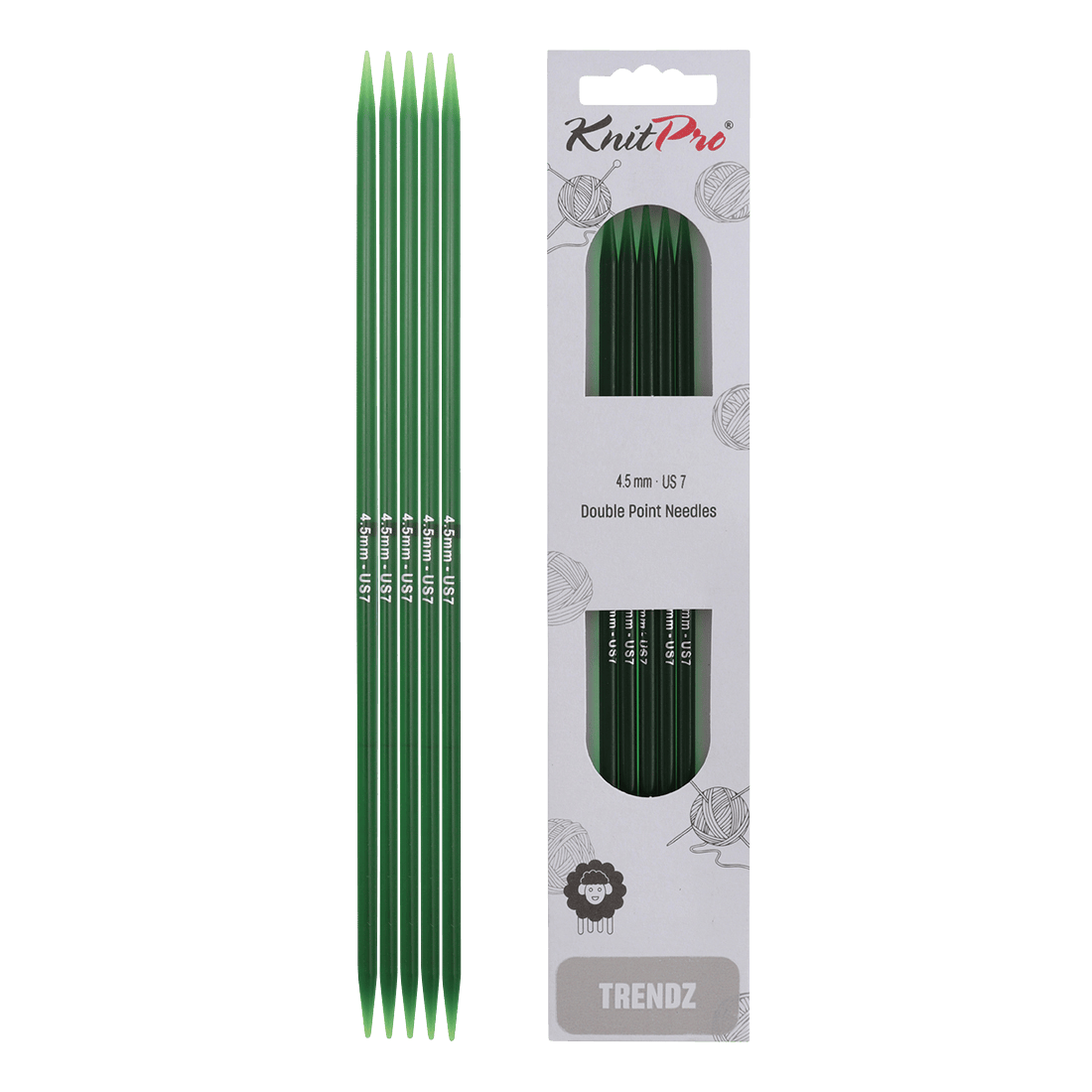 KnitPro Knitting Needles 20cm / 4.5mm KnitPro | Trendz | Double Pointed Knitting Needles