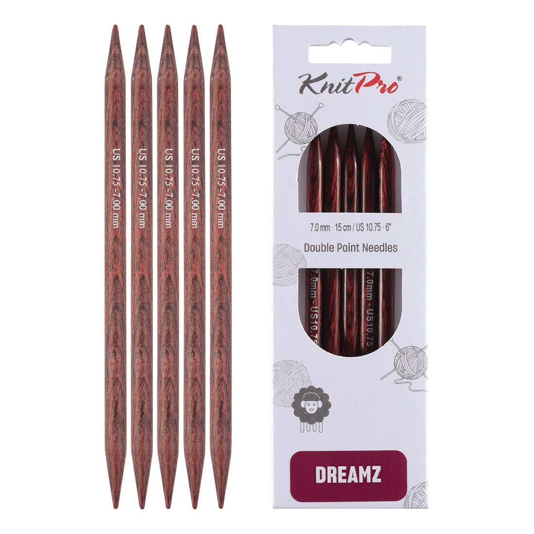 KnitPro Knitting Needles 20cm / 7.0mm KnitPro | Dreamz | Double Pointed Knitting Needles