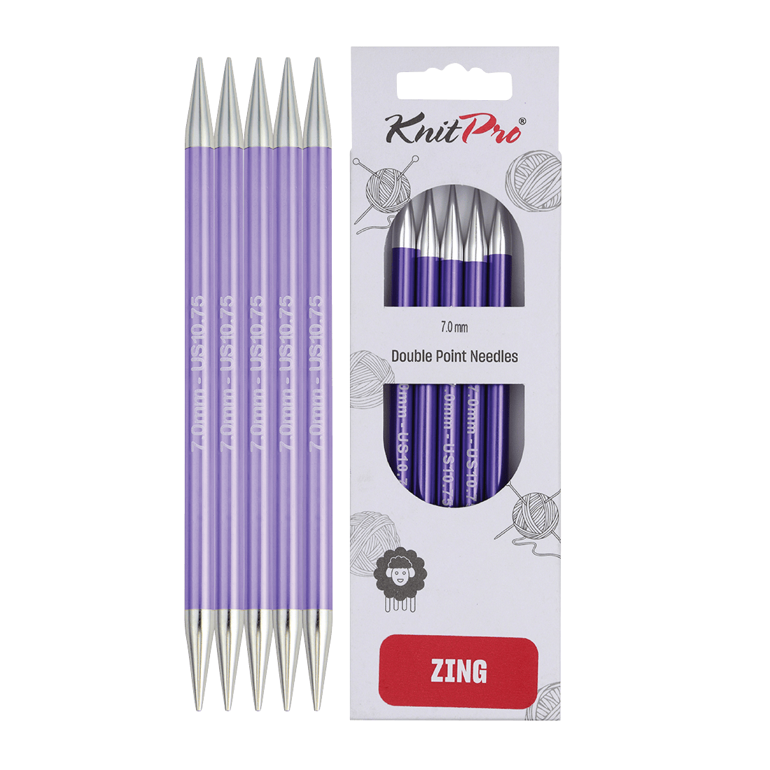 KnitPro Knitting Needles 20cm / 7.0mm KnitPro | Zing | Double Pointed Knitting Needle