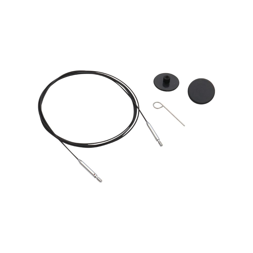 KnitPro Knitting Needles 20cm cable to make a 40cm / 16" IC needle KnitPro | Thin and Flex Black Nylon Coated Stainless Steel 360 Swivel Cables