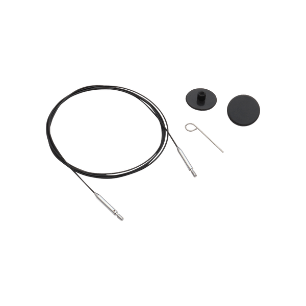 KnitPro | 360˚ Swivel Cables | Thin and Flex Black Nylon Coated Stainless Steel