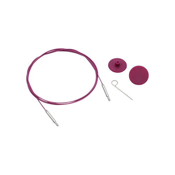 KnitPro | 360˚ Swivel Cables | Thin and Flex Purple Nylon Coated Stainless Steel