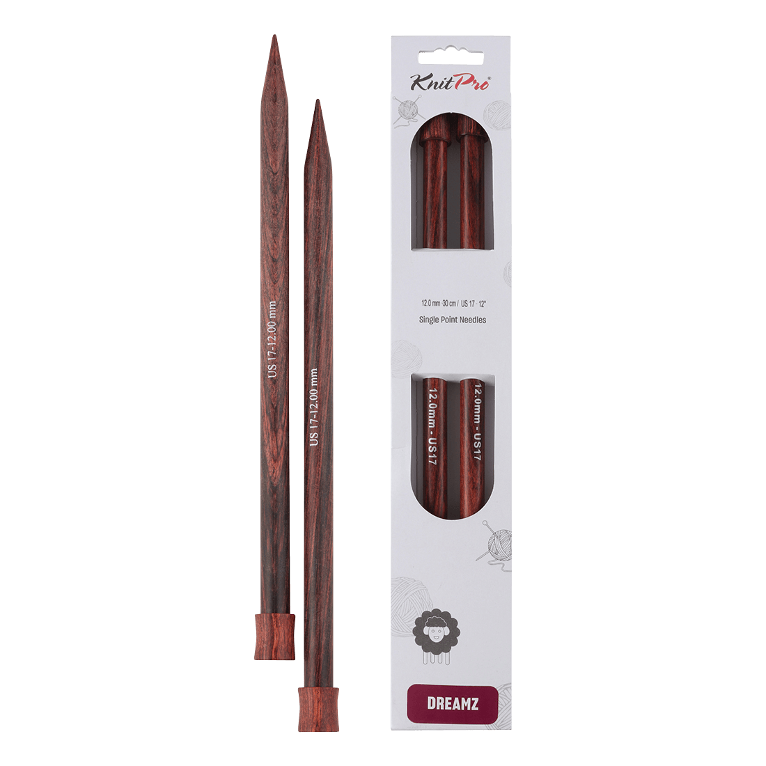 KnitPro Knitting Needles 25cm / 12.0mm KnitPro | Dreamz | Single Pointed Knitting Needles