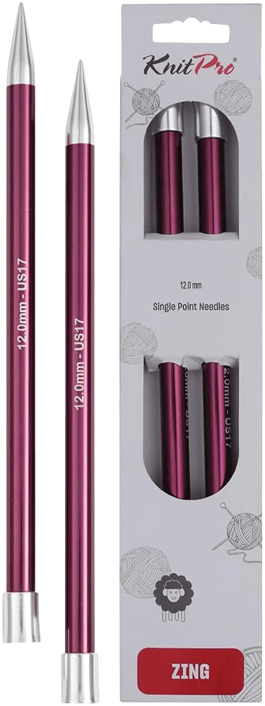 KnitPro Knitting Needles 25cm / 12.0mm KnitPro | Zing | Single Pointed Knitting Needles