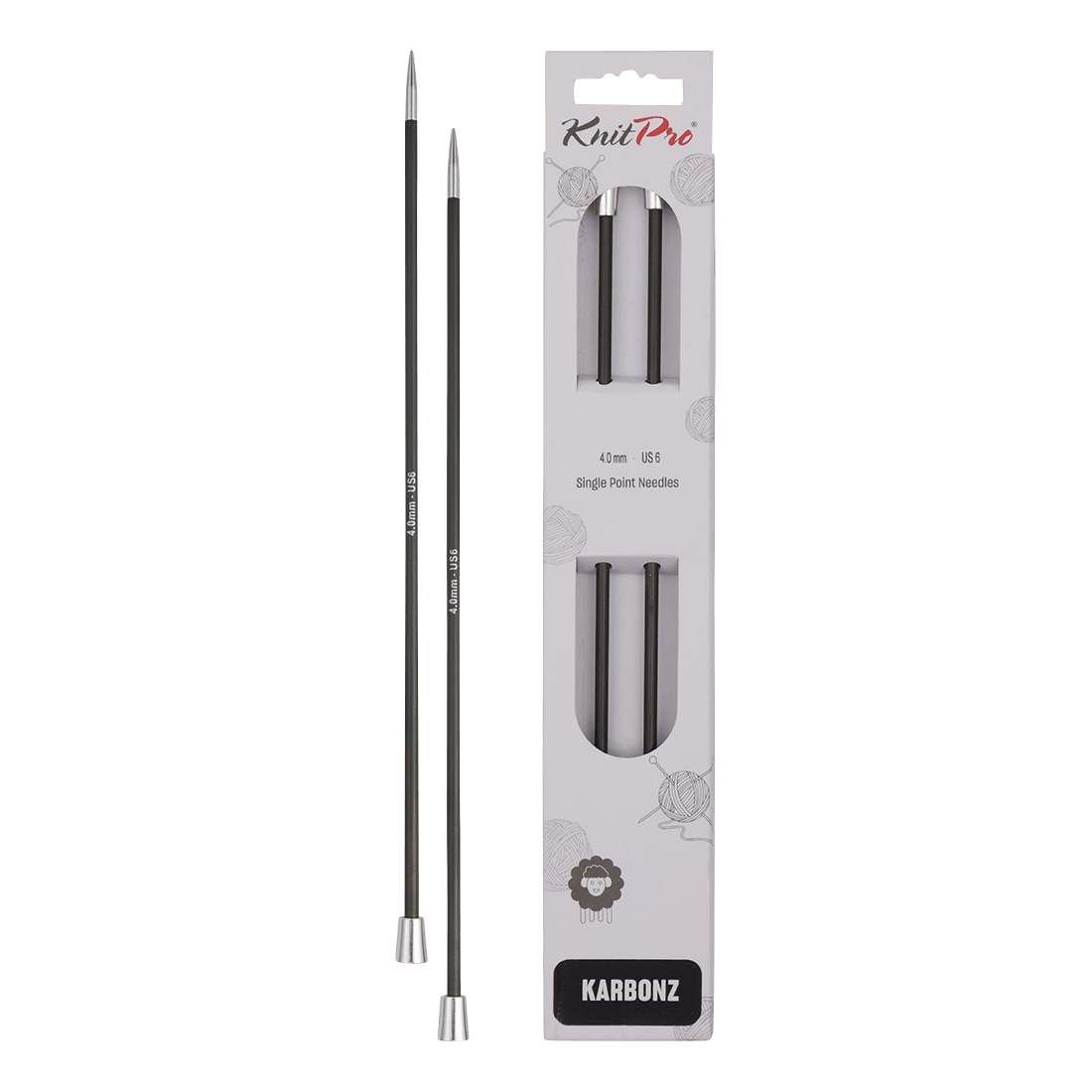 KnitPro Knitting Needles 25cm / 2.0mm KnitPro | Karbonz | Single Pointed Knitting Needles