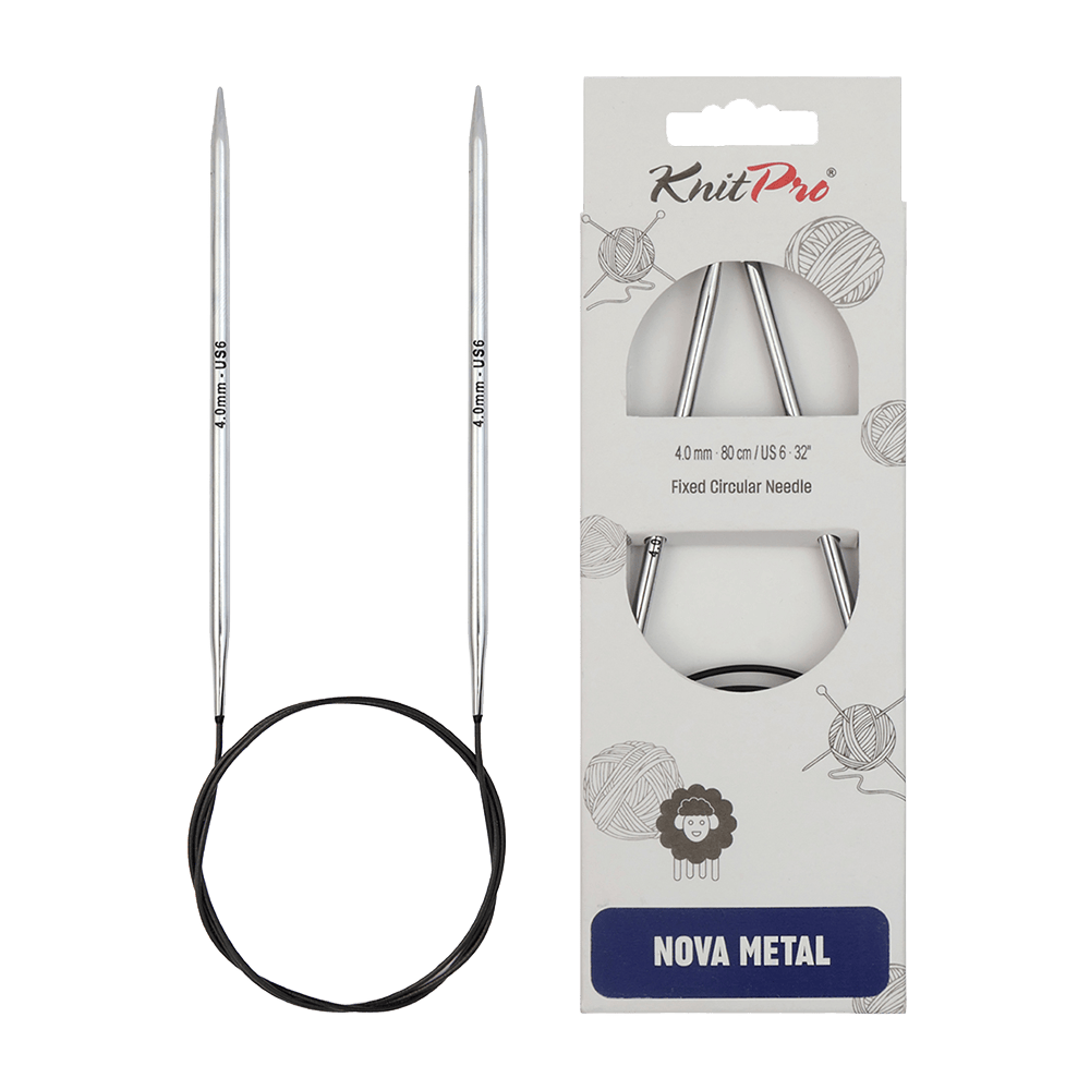 KnitPro Knitting Needles 25cm / 2.0mm KnitPro | Nova Metal | Fixed Circular Knitting Needles