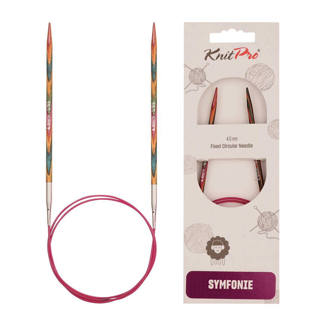 KnitPro Knitting Needles 25cm / 2.0mm KnitPro | Symfonie | Fixed Circular Knitting Needles