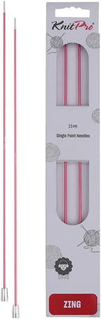 KnitPro Knitting Needles 25cm / 2.0mm KnitPro | Zing | Single Pointed Knitting Needles