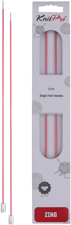 KnitPro Knitting Needles 25cm / 2.0mm KnitPro | Zing | Single Pointed Knitting Needles
