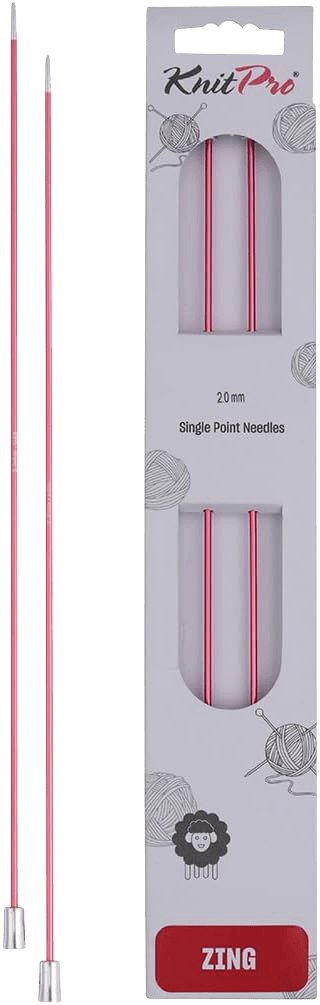 KnitPro Knitting Needles 25cm / 2.0mm KnitPro | Zing | Single Pointed Knitting Needles