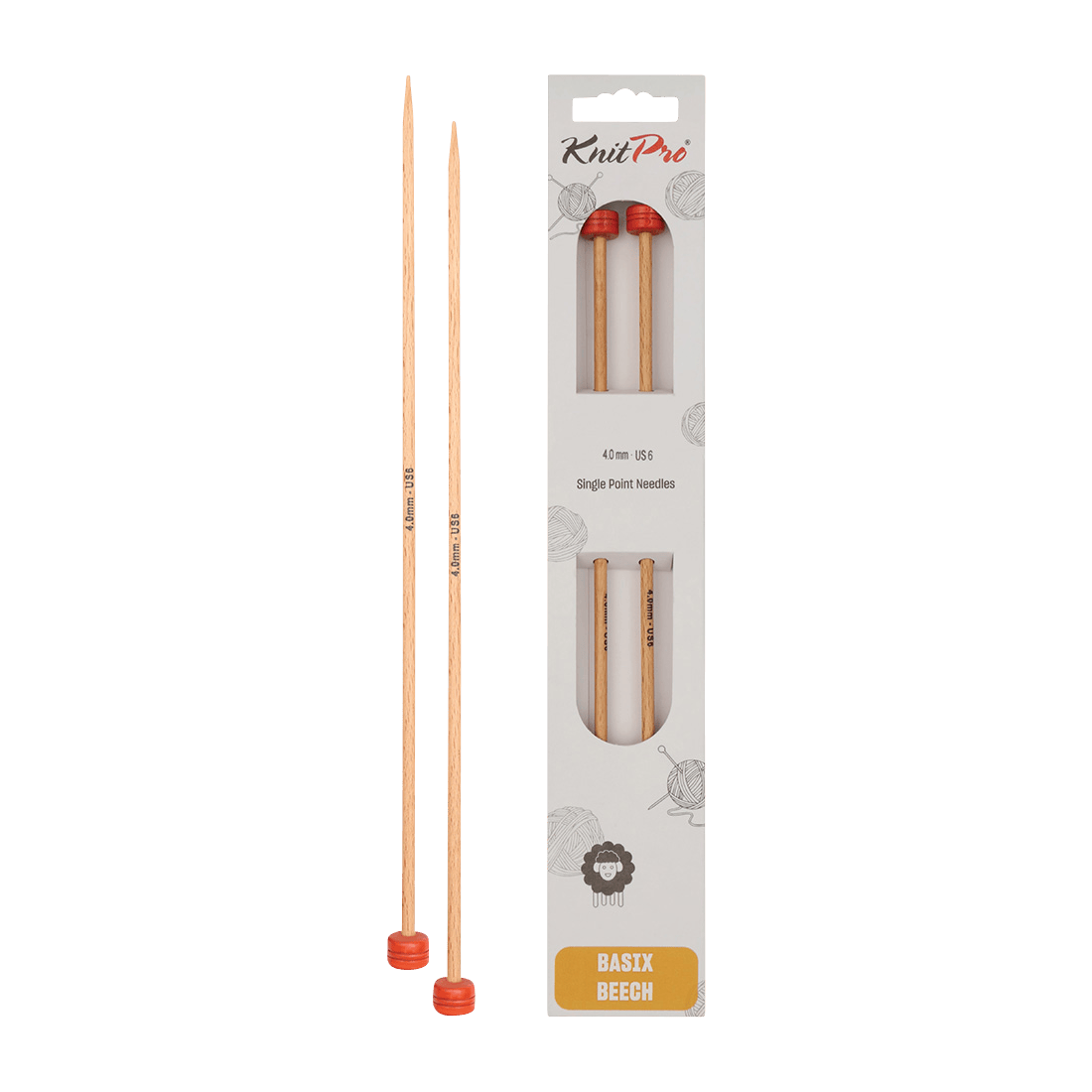 KnitPro Knitting Needles 25cm / 3.0mm KnitPro | Basix Beech | Single Pointed Knitting Needles
