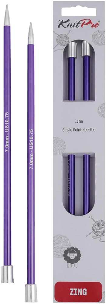 KnitPro Knitting Needles 25cm / 7.0mm KnitPro | Zing | Single Pointed Knitting Needles