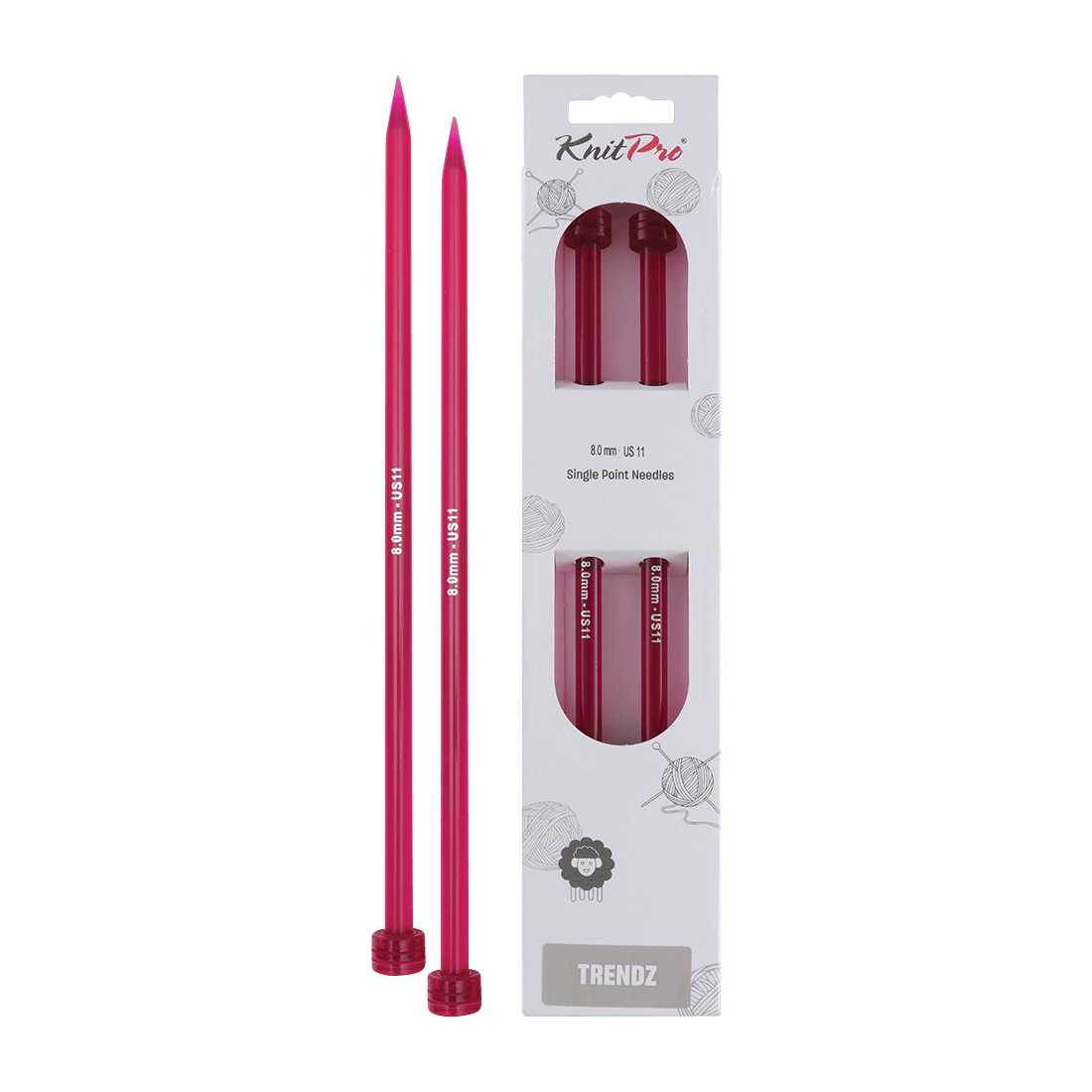 KnitPro Knitting Needles 25cm / 8.0mm KnitPro | Trendz | Single Pointed Knitting Needles