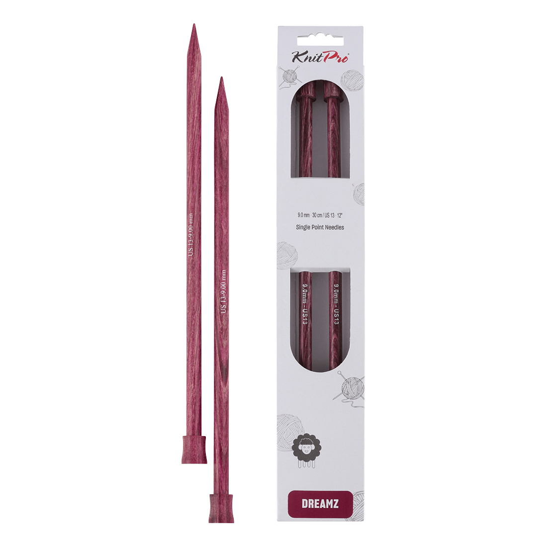 KnitPro Knitting Needles 25cm / 9.0mm KnitPro | Dreamz | Single Pointed Knitting Needles