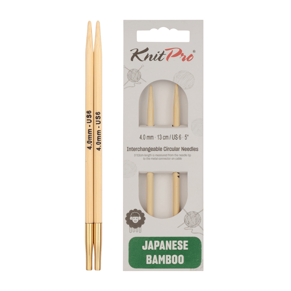 KnitPro Knitting Needles 3.0mm KnitPro | Japanese Bamboo | 13cm Interchangeable Knitting Needle Tips