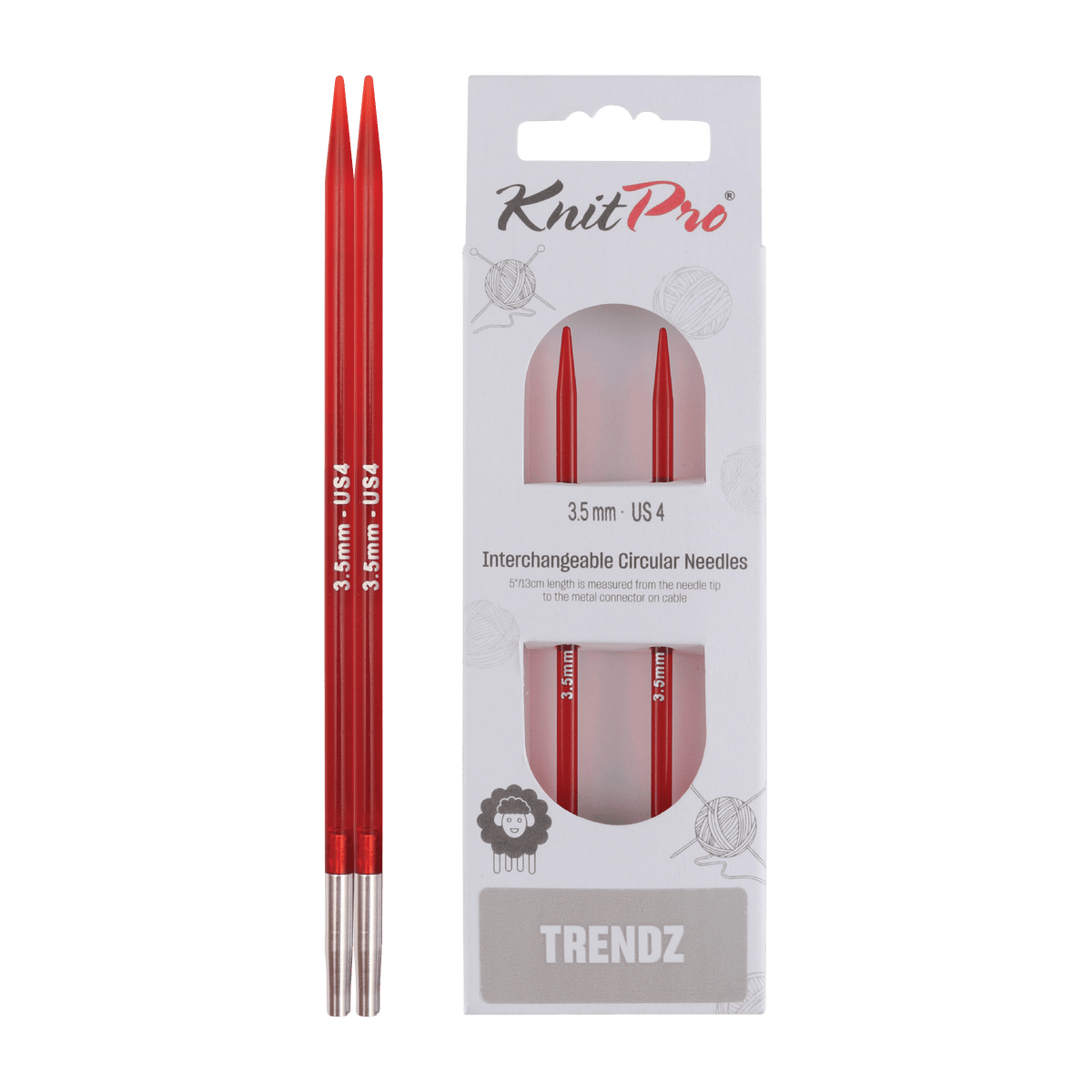 KnitPro Knitting Needles 3.5mm KnitPro | Trendz | 13cm Interchangeable Knitting Needle Tips