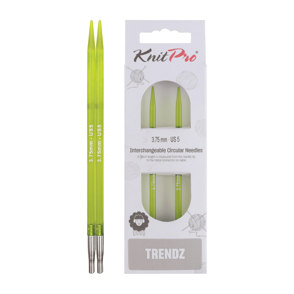 KnitPro Knitting Needles 3.75mm KnitPro | Trendz | 13cm Interchangeable Knitting Needle Tips