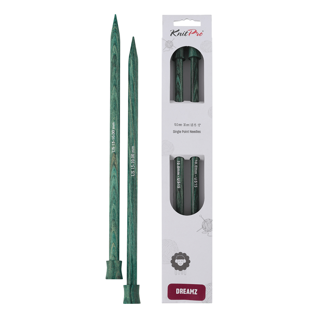 KnitPro Knitting Needles 30cm / 10.0mm KnitPro | Dreamz | Single Pointed Knitting Needles