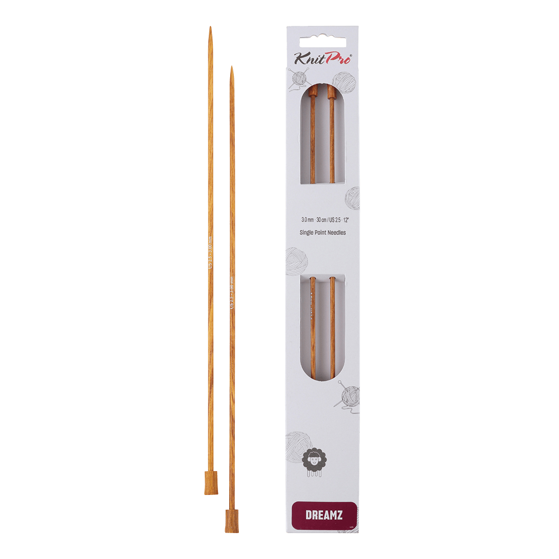 KnitPro Knitting Needles 30cm / 3.0mm KnitPro | Dreamz | Single Pointed Knitting Needles
