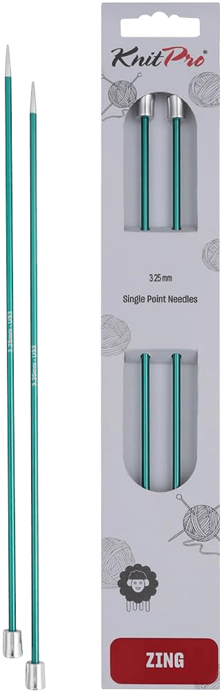 KnitPro Knitting Needles 30cm / 3.25mm KnitPro | Zing | Single Pointed Knitting Needles