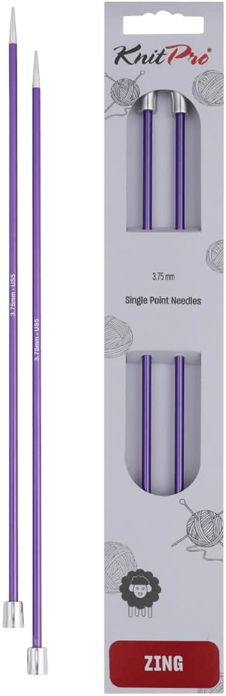 KnitPro Knitting Needles 30cm / 3.75mm KnitPro | Zing | Single Pointed Knitting Needles