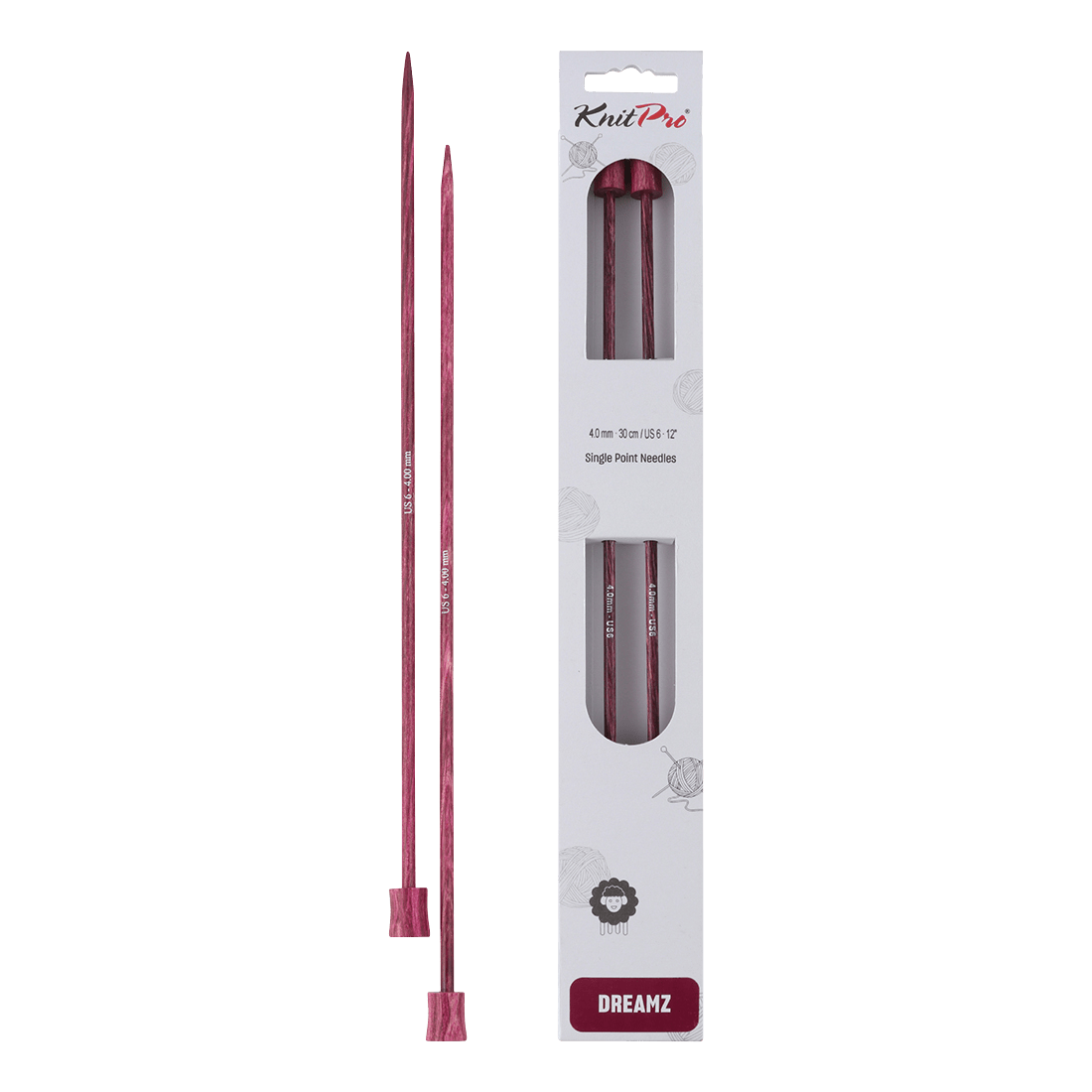 KnitPro Knitting Needles 30cm / 4.0mm KnitPro | Dreamz | Single Pointed Knitting Needles