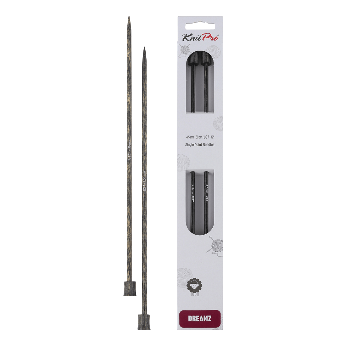 KnitPro Knitting Needles 30cm / 4.5mm KnitPro | Dreamz | Single Pointed Knitting Needles