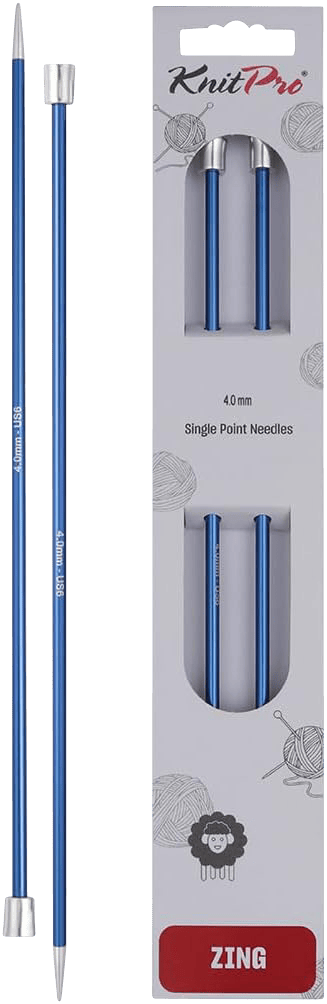 KnitPro Knitting Needles 30cm / 4.5mm KnitPro | Zing | Single Pointed Knitting Needles