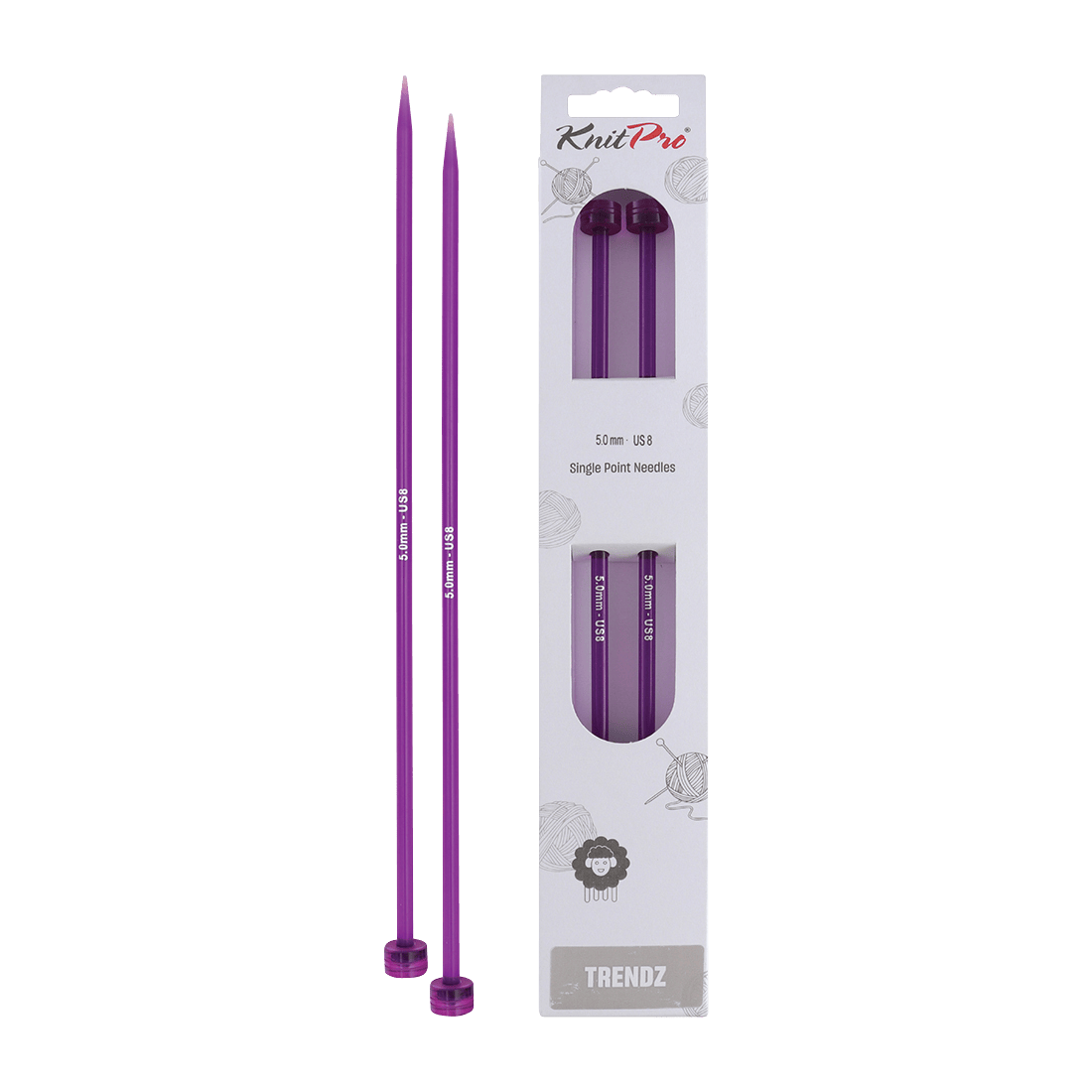 KnitPro Knitting Needles 30cm / 5.0mm KnitPro | Trendz | Single Pointed Knitting Needles