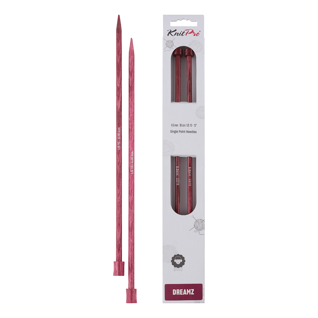 KnitPro Knitting Needles 30cm / 6.0mm KnitPro | Dreamz | Single Pointed Knitting Needles