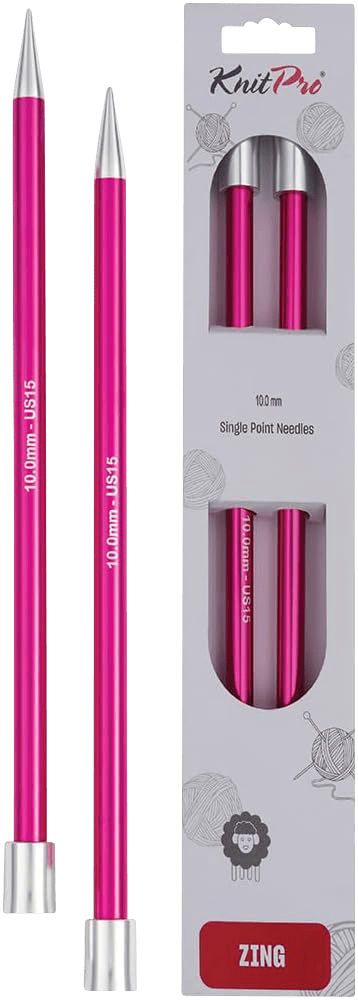 KnitPro Knitting Needles 35cm / 10.0mm KnitPro | Zing | Single Pointed Knitting Needles