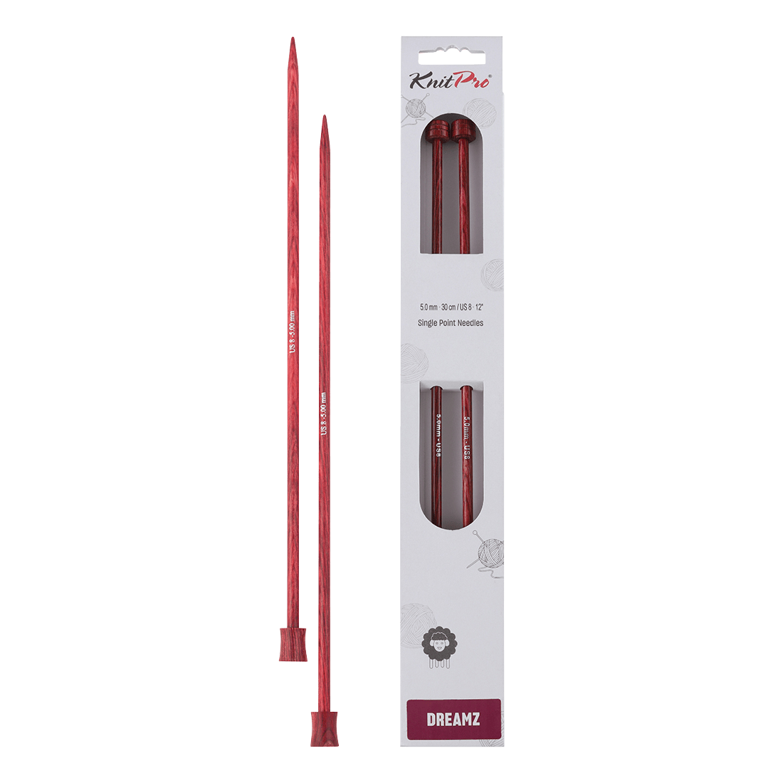 KnitPro Knitting Needles 35cm / 5.0mm KnitPro | Dreamz | Single Pointed Knitting Needles