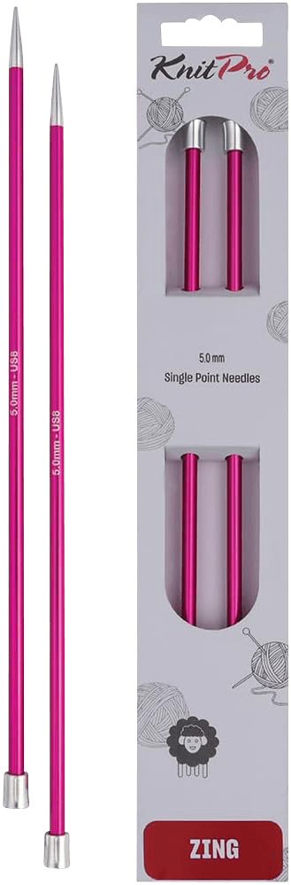 KnitPro Knitting Needles 35cm / 5.0mm KnitPro | Zing | Single Pointed Knitting Needles