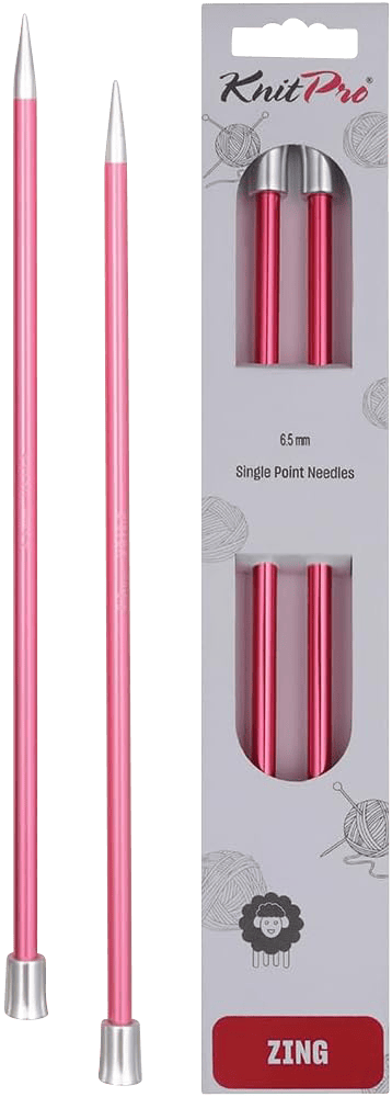 KnitPro Knitting Needles 35cm / 6.5mm KnitPro | Zing | Single Pointed Knitting Needles