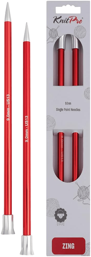 KnitPro Knitting Needles 35cm / 9.0mm KnitPro | Zing | Single Pointed Knitting Needles