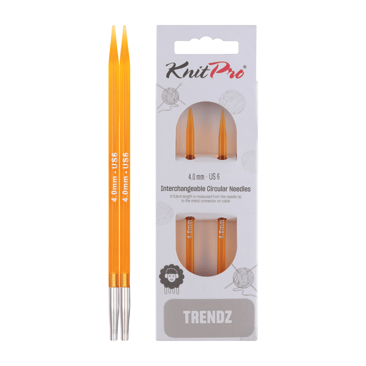 KnitPro Knitting Needles 4.0mm KnitPro | Trendz | 13cm Interchangeable Knitting Needle Tips