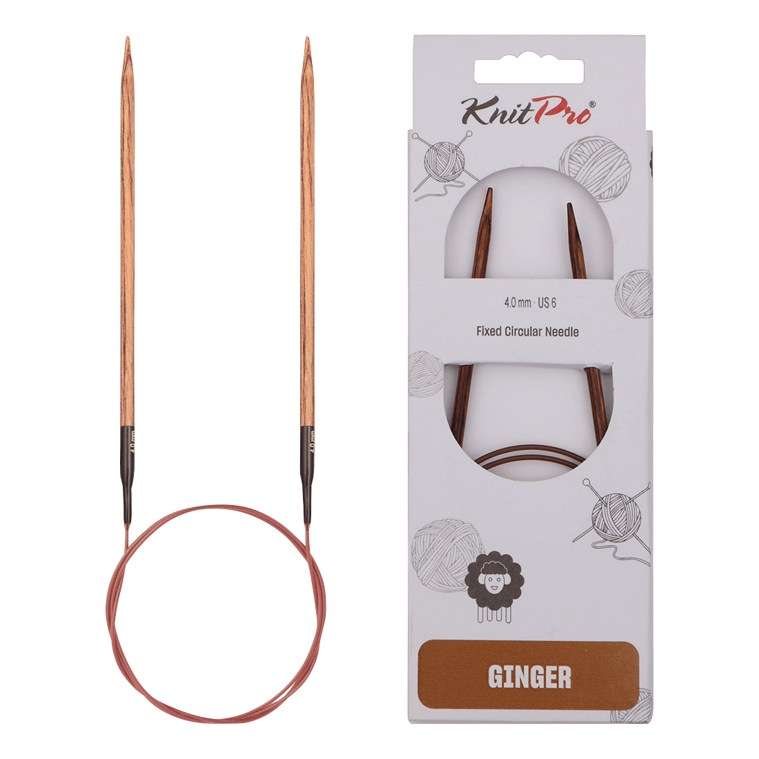 KnitPro Knitting Needles 40cm / 2.0mm KnitPro | Ginger | Fixed Circular Knitting Needles