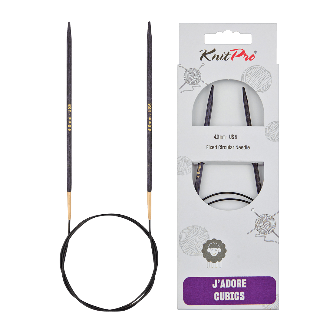 KnitPro Knitting Needles 40cm / 3.0mm KnitPro | J'adore Cubics | Fixed Circular Knitting Needles