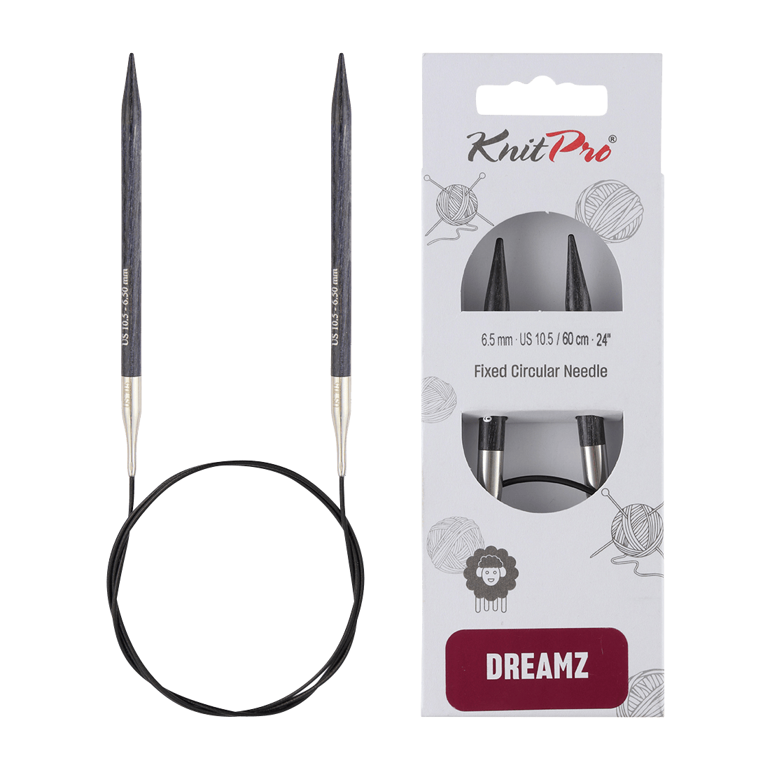 KnitPro Knitting Needles 40cm / 6.5mm KnitPro | Dreamz | Fixed Circular Knitting Needles