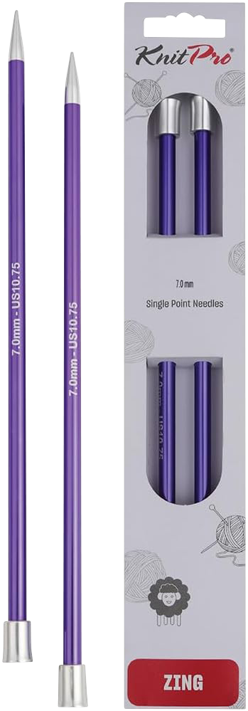 KnitPro Knitting Needles 40cm / 7.0mm KnitPro | Zing | Single Pointed Knitting Needles