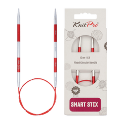 KnitPro Knitting Needles 40cm Red / 2.0mm KnitPro | SmartStix | Fixed Circular Knitting Needles