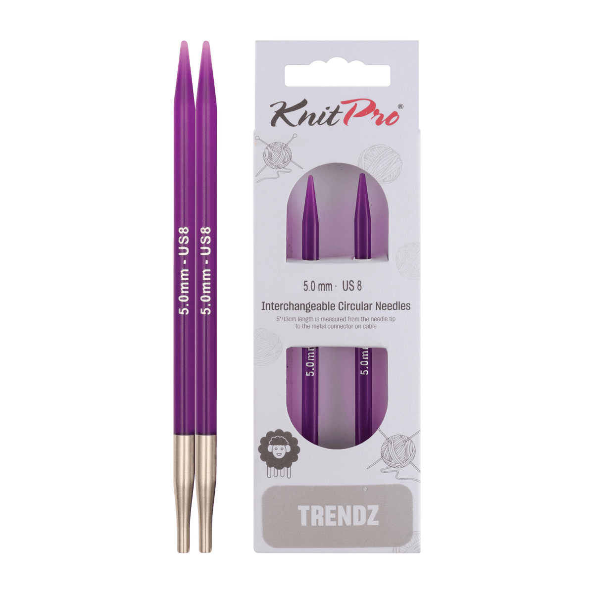 KnitPro Knitting Needles 5.0mm KnitPro | Trendz | 13cm Interchangeable Knitting Needle Tips