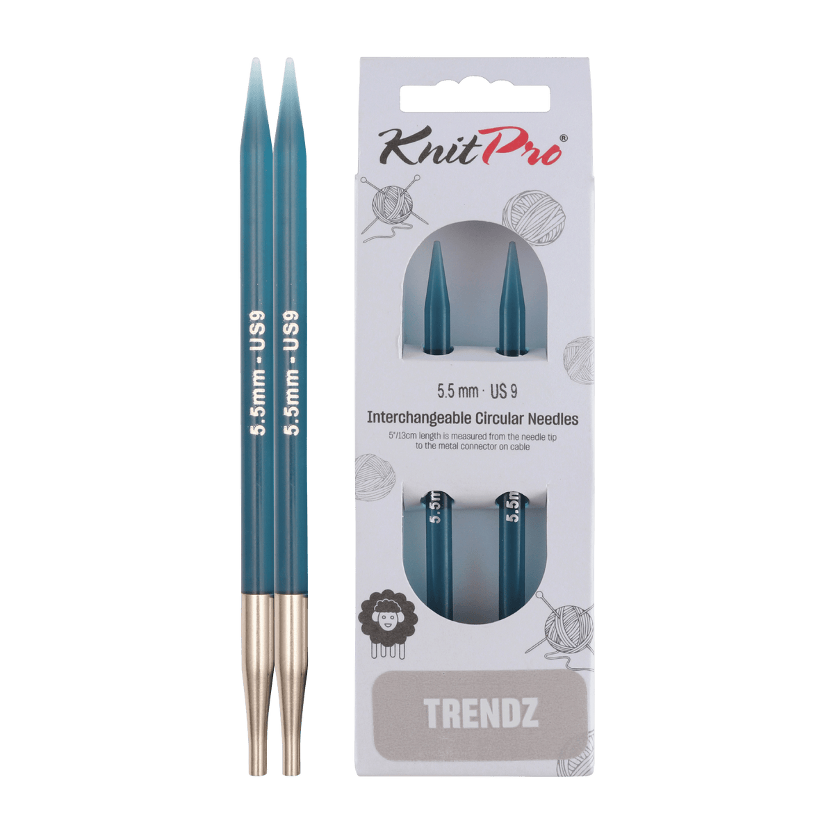 KnitPro Knitting Needles 5.5mm KnitPro | Trendz | 13cm Interchangeable Knitting Needle Tips