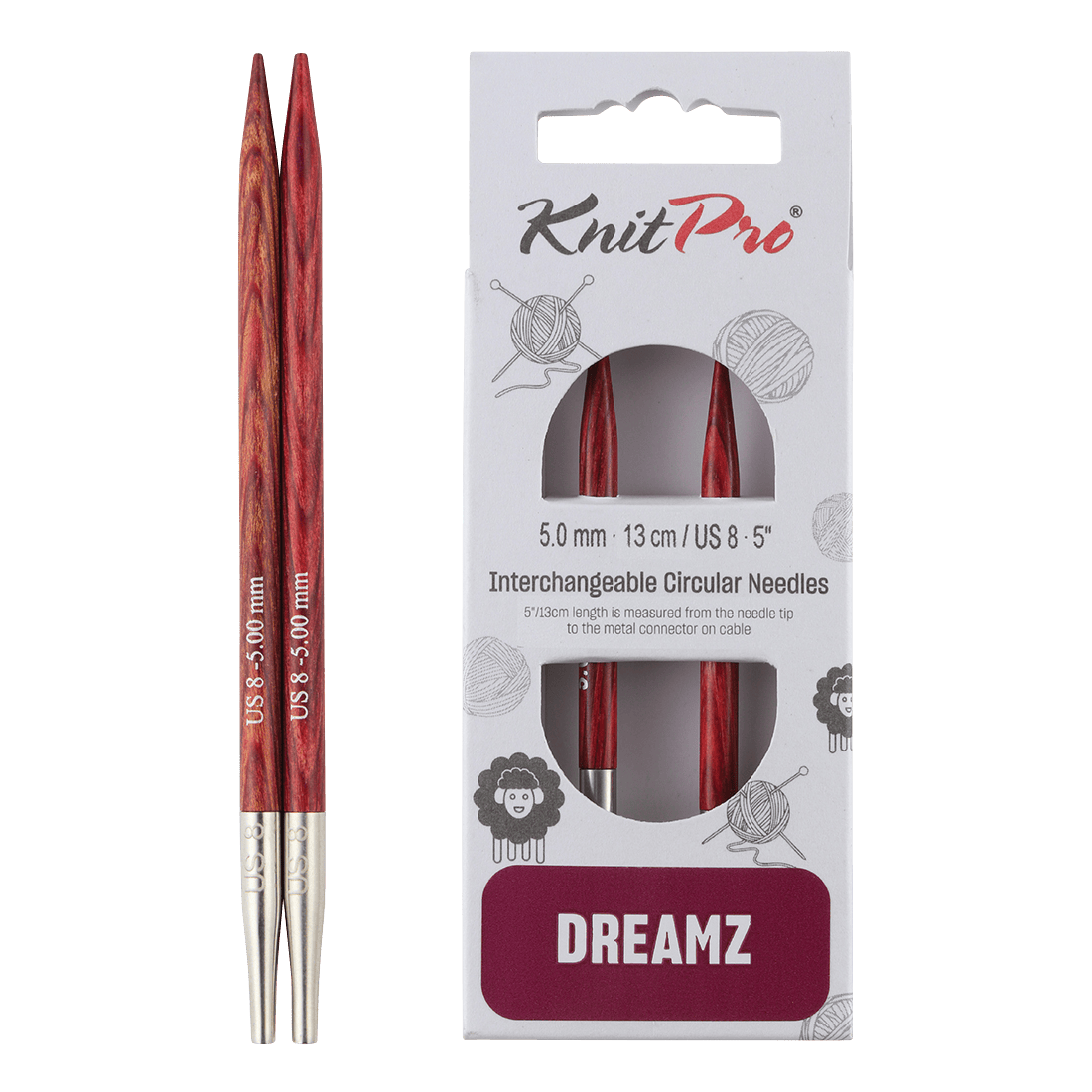 KnitPro Knitting Needles 5cm / 5.0mm KnitPro | Dreamz | Interchangeable Knitting Needle Tips