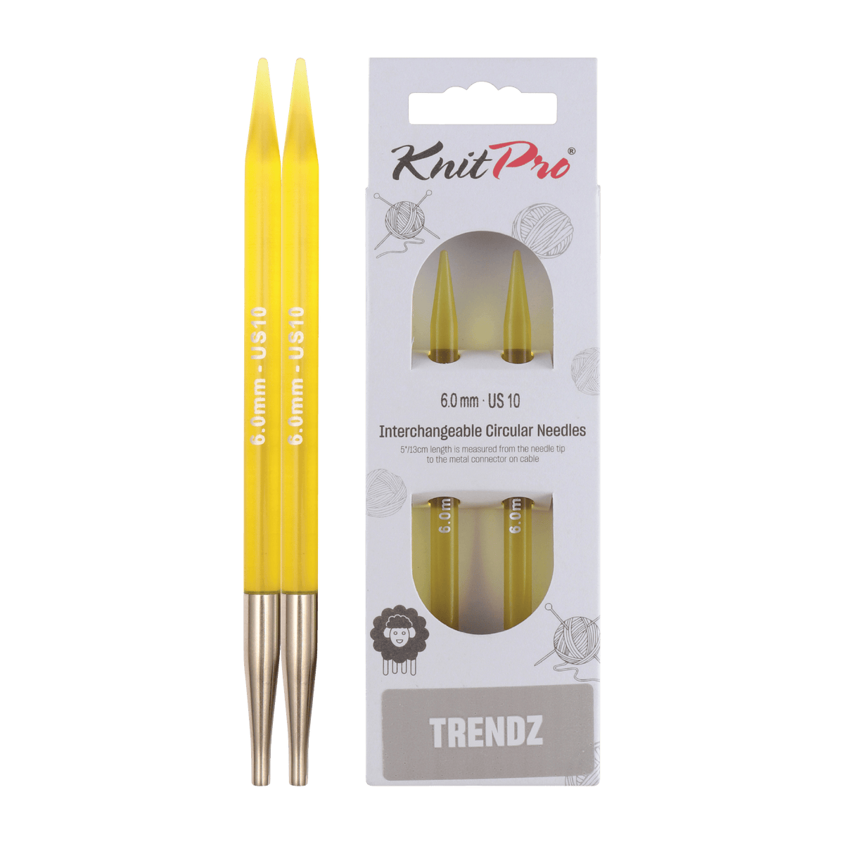 KnitPro Knitting Needles 6.0mm KnitPro | Trendz | 13cm Interchangeable Knitting Needle Tips