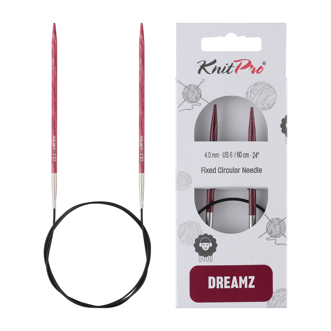 KnitPro Knitting Needles 60cm / 4.0mm KnitPro | Dreamz | Fixed Circular Knitting Needles