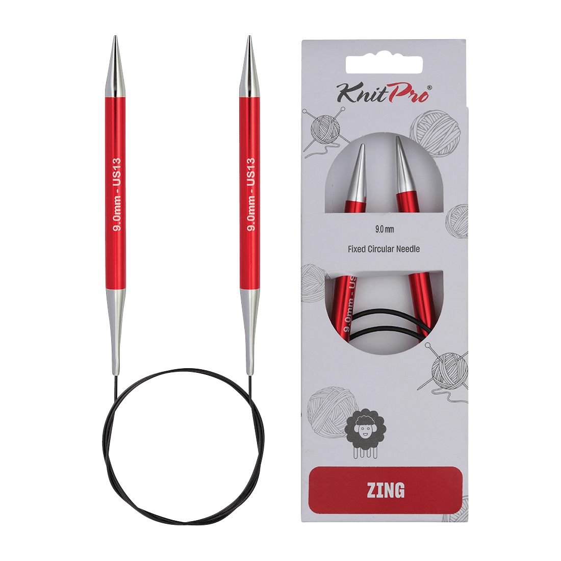 KnitPro Knitting Needles 60cm / 9.0mm KnitPro | Zing | Fixed Circular Knitting Needles