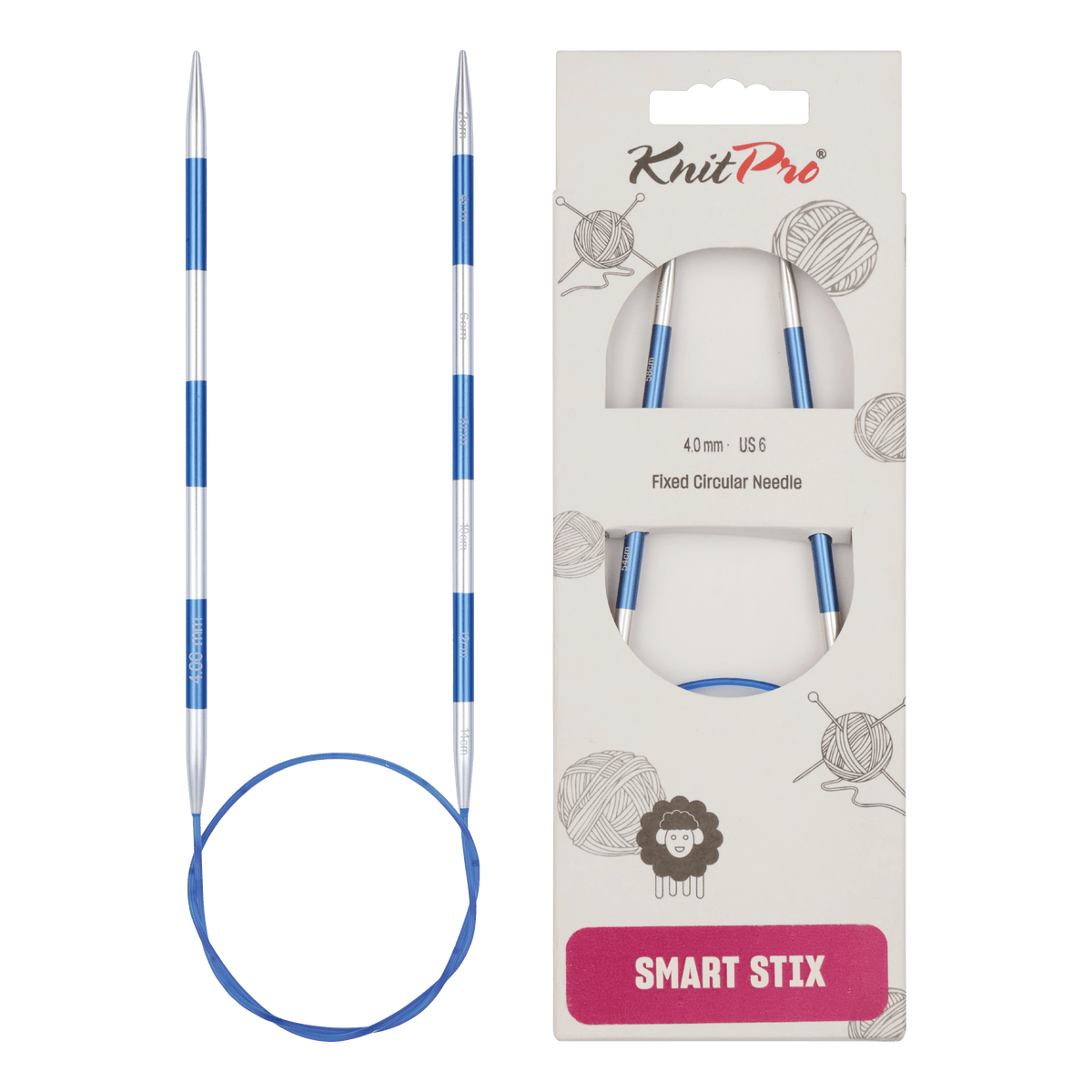 KnitPro Knitting Needles 60cm Blue / 2.0mm KnitPro | SmartStix | Fixed Circular Knitting Needles