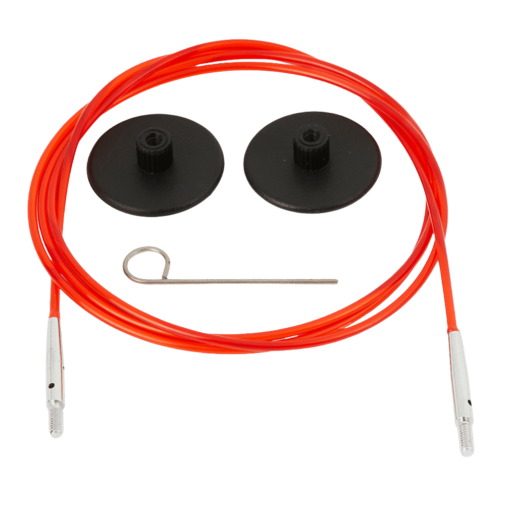 KnitPro Knitting Needles 76cm red cable to make a 100cm / 40" IC needle KnitPro | Nylon Colour Coded Cables